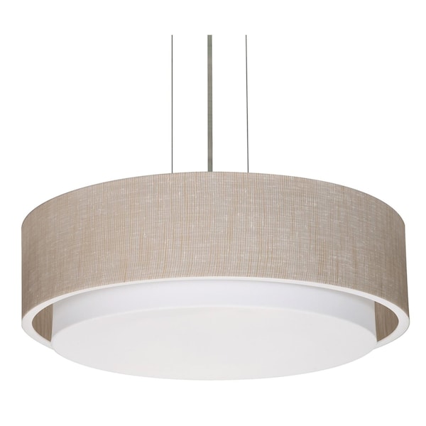 Sanibel 16" LED Pendant - Satin Nickel Finish - Jute Shade